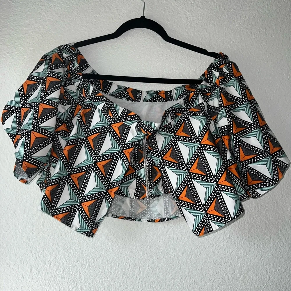 Eloquii Studio Printed Crop Multicolor Size 16 - Picture 4 of 11